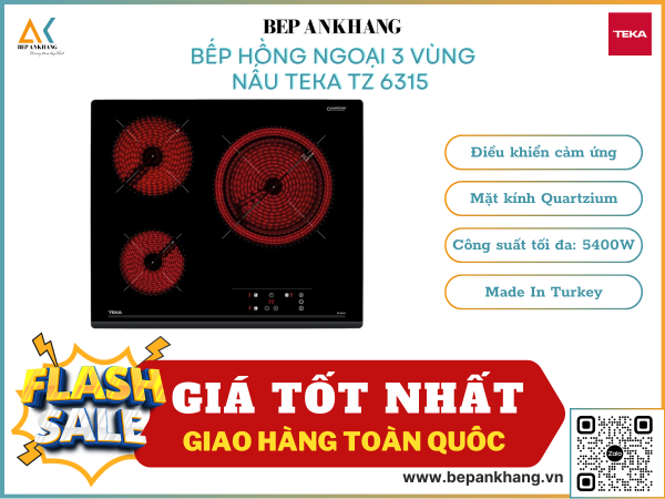 BẾP HỒNG NGOẠI 3 VÙNG NẤU TEKA TZ 6315 - Made In Turkey